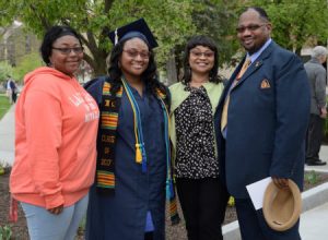 Karima Akins and her family at UC's Commencement Celebration 2017
