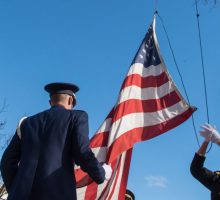 ROTC Students raising flag