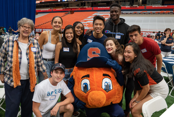 International Student with Otto in the Dome