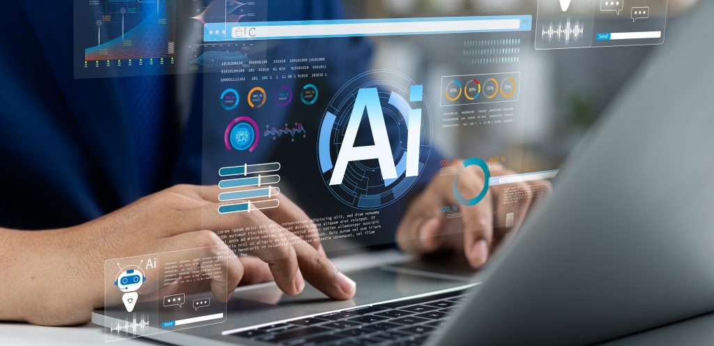 Businessman using artificial intelligence technology