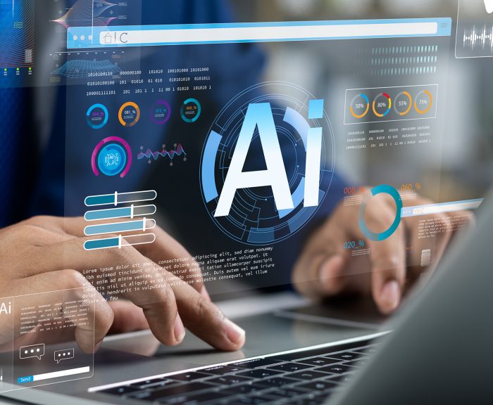 Businessman using artificial intelligence technology